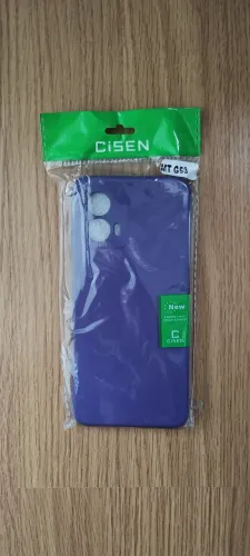capa capinha case de silicone para Motorola G53 cor roxa