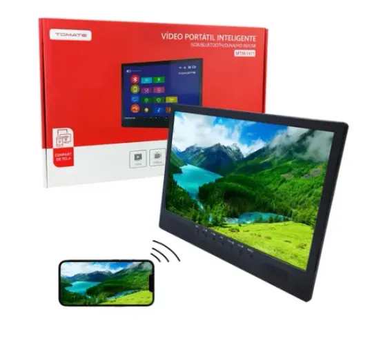 Tv Digital Portátil 14pol Espelhamento 12v Veicular Caminhão