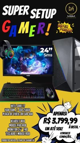 Super Setup Gamer i7 COMPLETO!