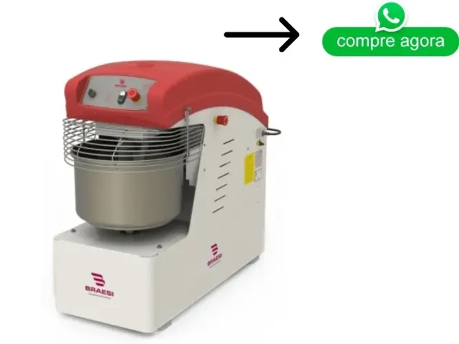 Amassadeira Espiral 25 Kg 2 Velocidades Trifásico Braesi AES-25 380V