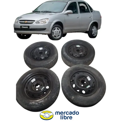 Jogo De Roda Aço Aro 13 Corsa Classic 2009 2010 2011