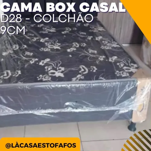CAMA BOX CASAL- (Espuma 9cm)