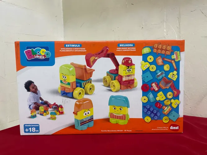 Brinquedo Blocos De Montar Família Blocolândia Disney 26 Peças 