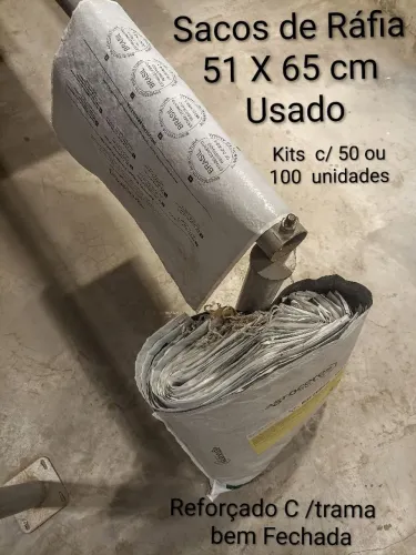 Kit 50 Sacos usados, de Ráfia para entulho, 51 x 65 cm, reforçado.