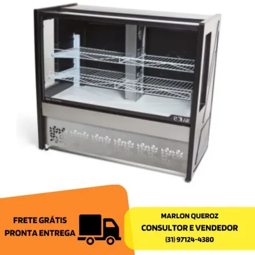 Balcão Torta Polar 1,25M Preto Platinum PVRT 220v Novo