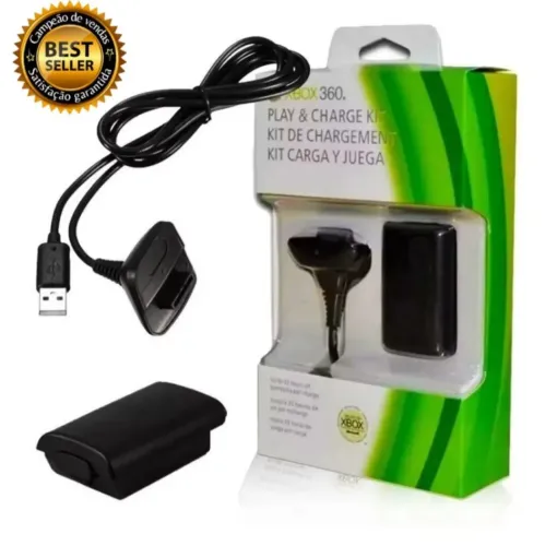 Kit Carregador Xbox 360 Play & Charge 