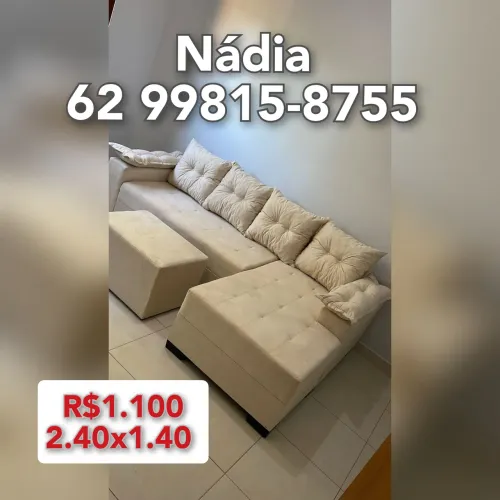 SOFÁ CHAIS FIXO BEGE MÉDIO ___ SOFÁ 2.40