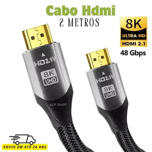 CABO HDMI/HDMI HDTV 2.1 8K COM 2 METROS KAPBOM KA-8K-2M