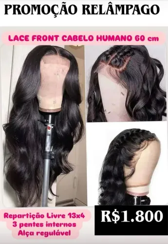 LACE FRONT CABELO HUMANO ONDULADO 60 cm