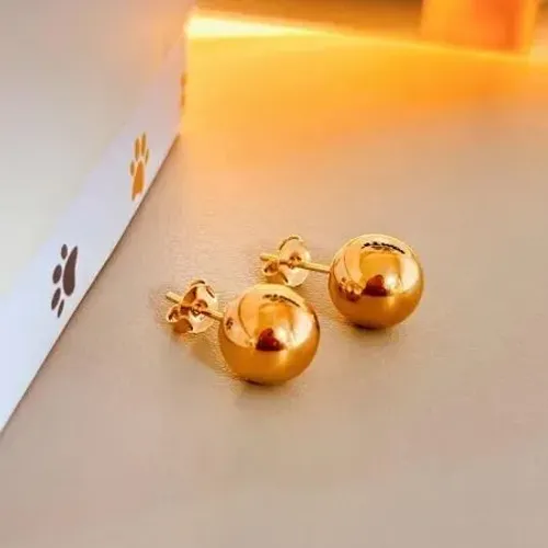 Brincos Bola Semi Jóia 