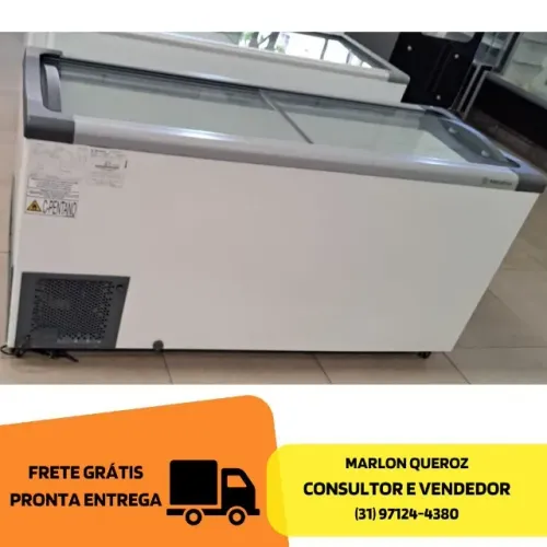 Congelador Metalfrio 481 Litros Tampa de Vidro Metalfrio NF55