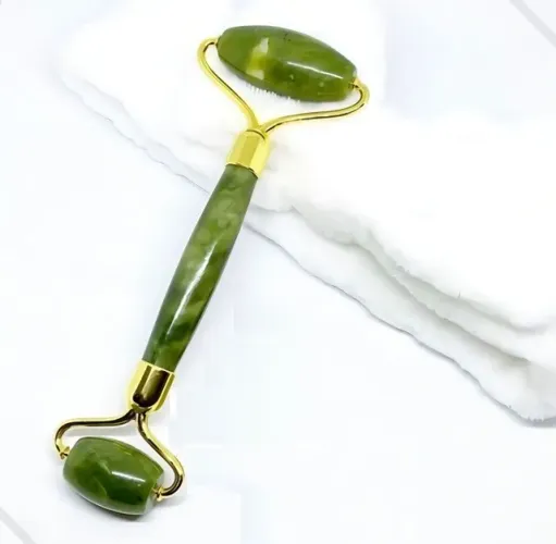 Rolo Rolinho Pedra Jade Massageador Facial Anti Rugas Stress
