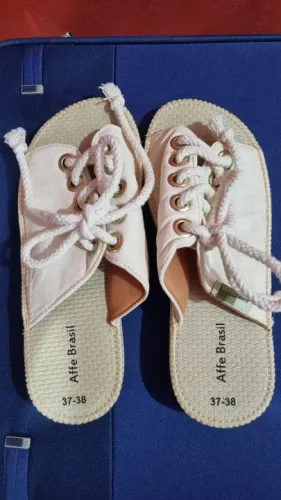 Sandálias rasteira off white com cadarço NOVA tam 37-38