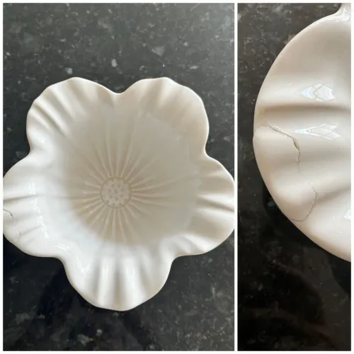 Bowl campestre flor em cerâmica branca Porto Brasil
