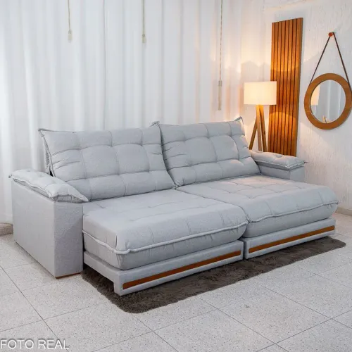 SOFÁ RETRÁTIL RECLINÁVEL 290 LAGURA MOLAS ENSACADAS ESPUMA D33 CONFOTO E QUALIDADE!! IEURU