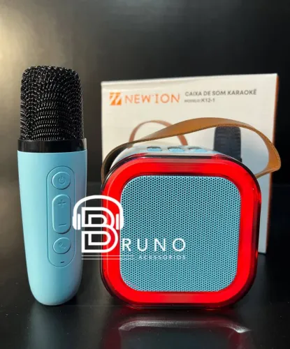 Caixinha De Som Com Microfone Bluetooth Karaoke<br>