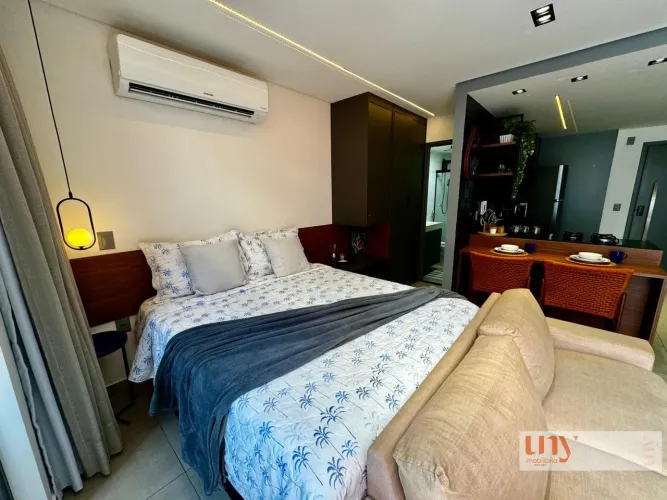Flat porteira fechada com 40 m² a poucos metros da praia no Jardim Oceania