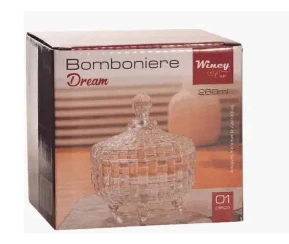 Bomboniere com Tampa e pés 260ml Vridro 10,3cm Dream 