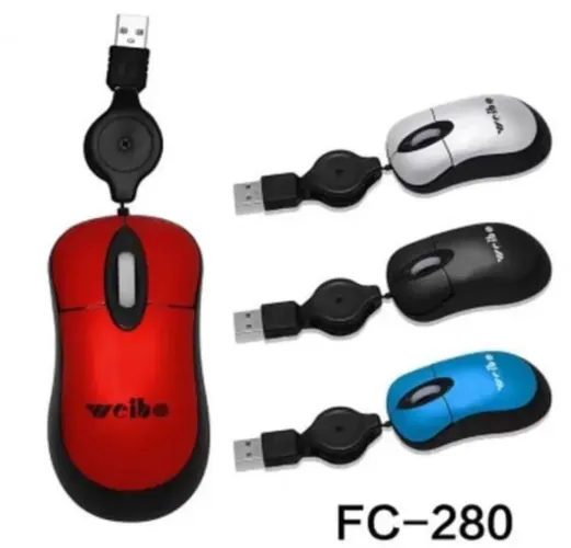 Mouse Óptico Retrátil FC-280USB - WEIBO, PERGUNTAS *