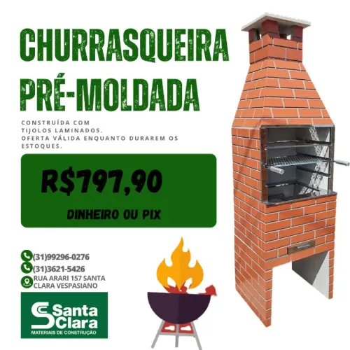 Churrasqueira pré-moldada á pronta entrega
