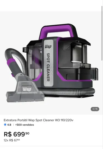 Maquina de limpeza e aspirador wap 