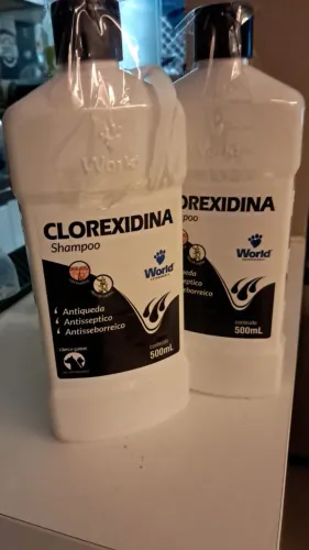 KIT 2 UN Shampoo Dermatite Clorexidina 500ml World Fragrância Suave