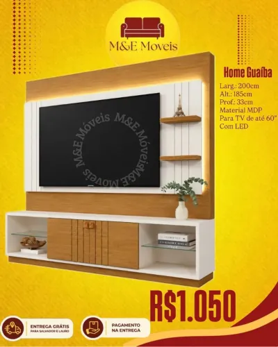 Home com led para tv de até 60 e entrega grátis