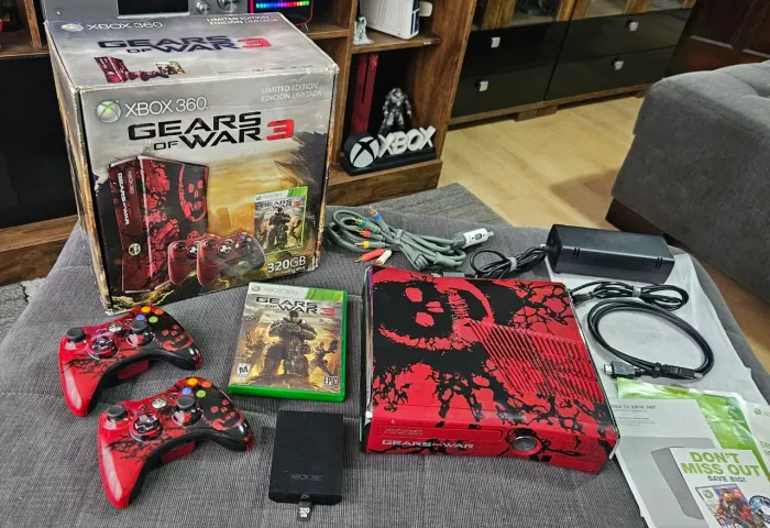 Xbox 360 Edição Gears of Wars 3 Completo e Conservado