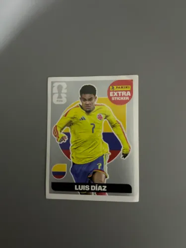 Figurinha Luis Díaz Prata Original - Extra Sticker Panini Copa do Mundo 2026