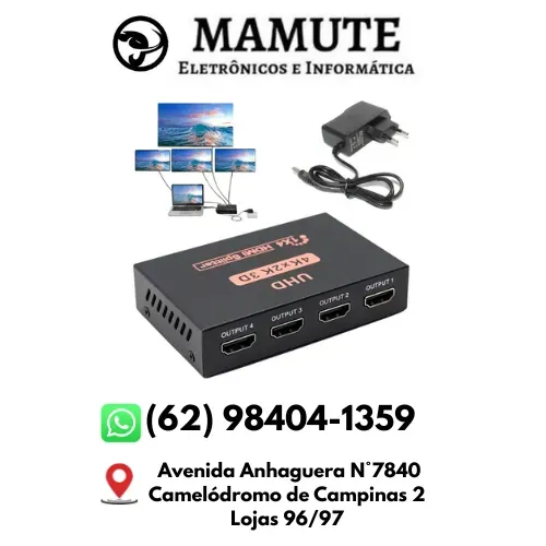 Distribuidor Divisor Splitter Hdmi 1x4 1.4v Full Hd 3d 1080p