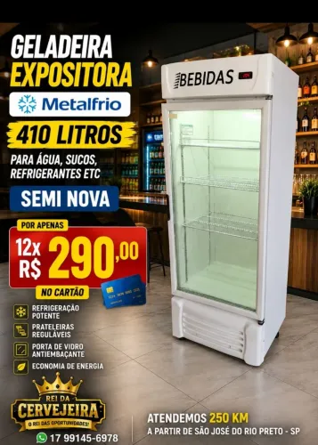 Geladeira expositora semi nova 410 litros p refrigerante wts * 12xR$290 cartao