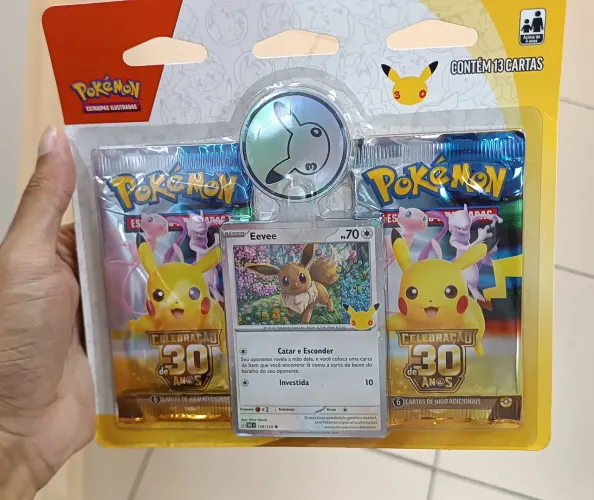 Blister duplo pokémon celebração 30 anos - eevee