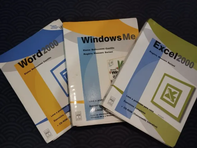 Kit Livros Informática Antigos, Word + Excel 2000 & Windows Me +CD-ROMs