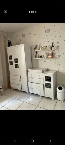 Guarda roupa, comoda e berço bebê 
