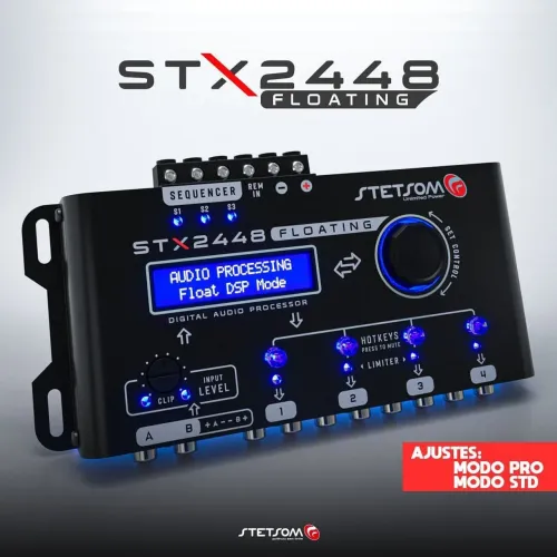 Processador Stetsom 2448 floating crossover equalizador digital 