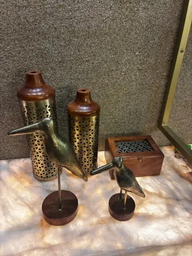 Conjunto Decorativo Tok&Stok (Linha Proa / Rústico Chique) - 5 Peças