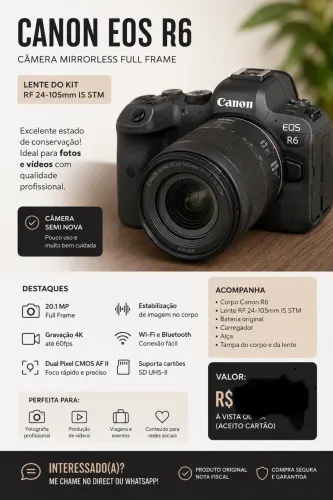 R6 Canon importada