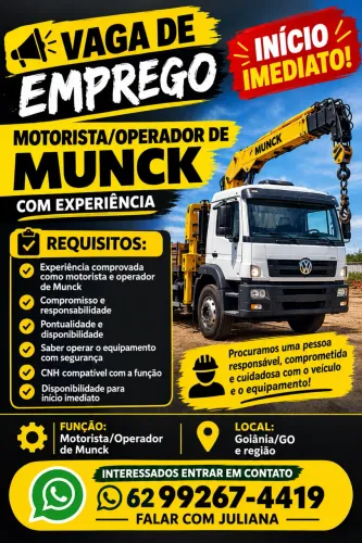 Motorista / operador de Munck