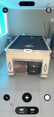 Mesa de Sinuca Laqueada Marfim com Ficheiro - Pouquíssimo Uso