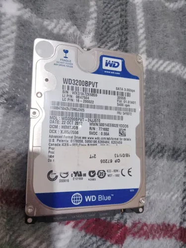 HD 320GB Western Digital 2.5" SATA (Para Notebook, PC, Case ou Videogame)