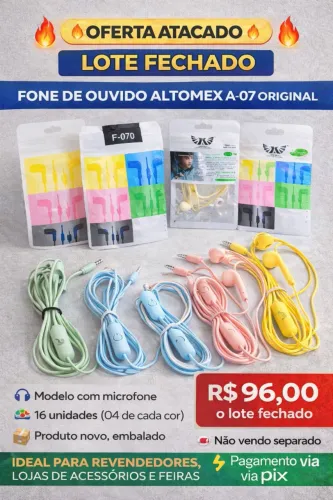 FONE DE OUVIDO ALTOMEX A-07 ORIGINAL ? Modelo com microfone
