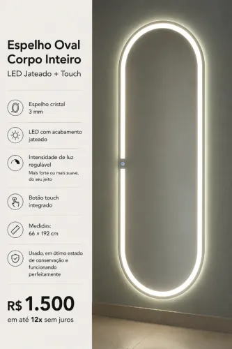 Espelho Oval de Corpo inteiro