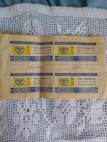 ?Bloco Comemorativo 1966 - Nova Lei do Serviço Militar (Raro)