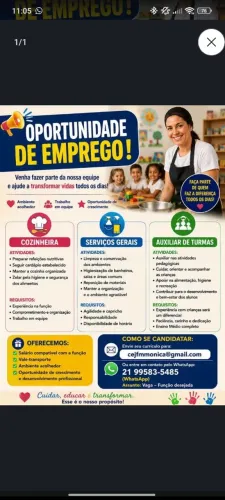 Vagas de emprego para várias áreas