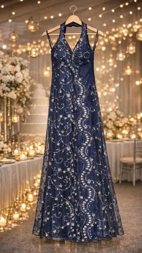 Vestido de festa Azul Marinho 