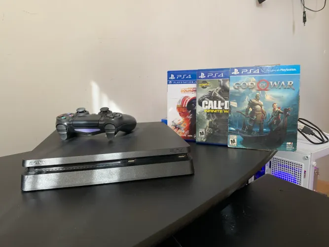 PS4 Slim 1TB Com Controle + 3 Jogos