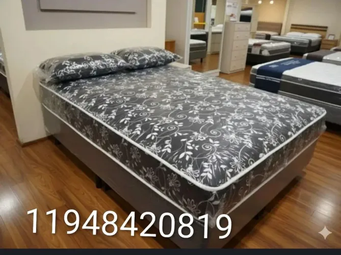 Promoção camas box casal com colchão molas ensacada apenas 649.99