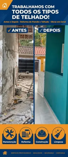 Obras em gerais todos os tipos de telhado