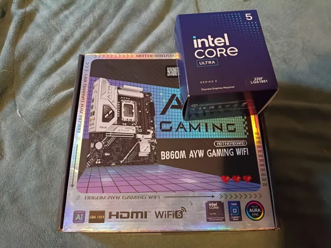 Kit Upgrade de Última Geração: Intel Core Ultra 5 225F + ASUS B860M-AYW Gaming Wi-Fi