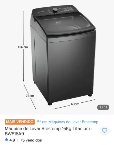Máquina Levar Brastemp 14Kg NOVA!!!